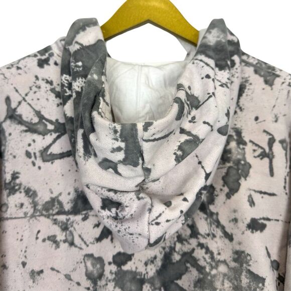 Nike Womens Standard Issue Hoodie XL Paint Splatter Gray Zip Pocket FLY Logo - Picture 3 of 9